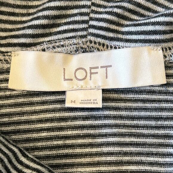 LOFT Women's Striped Cowl Neck Tunic Gray Black Size M - Picture 7 of 7